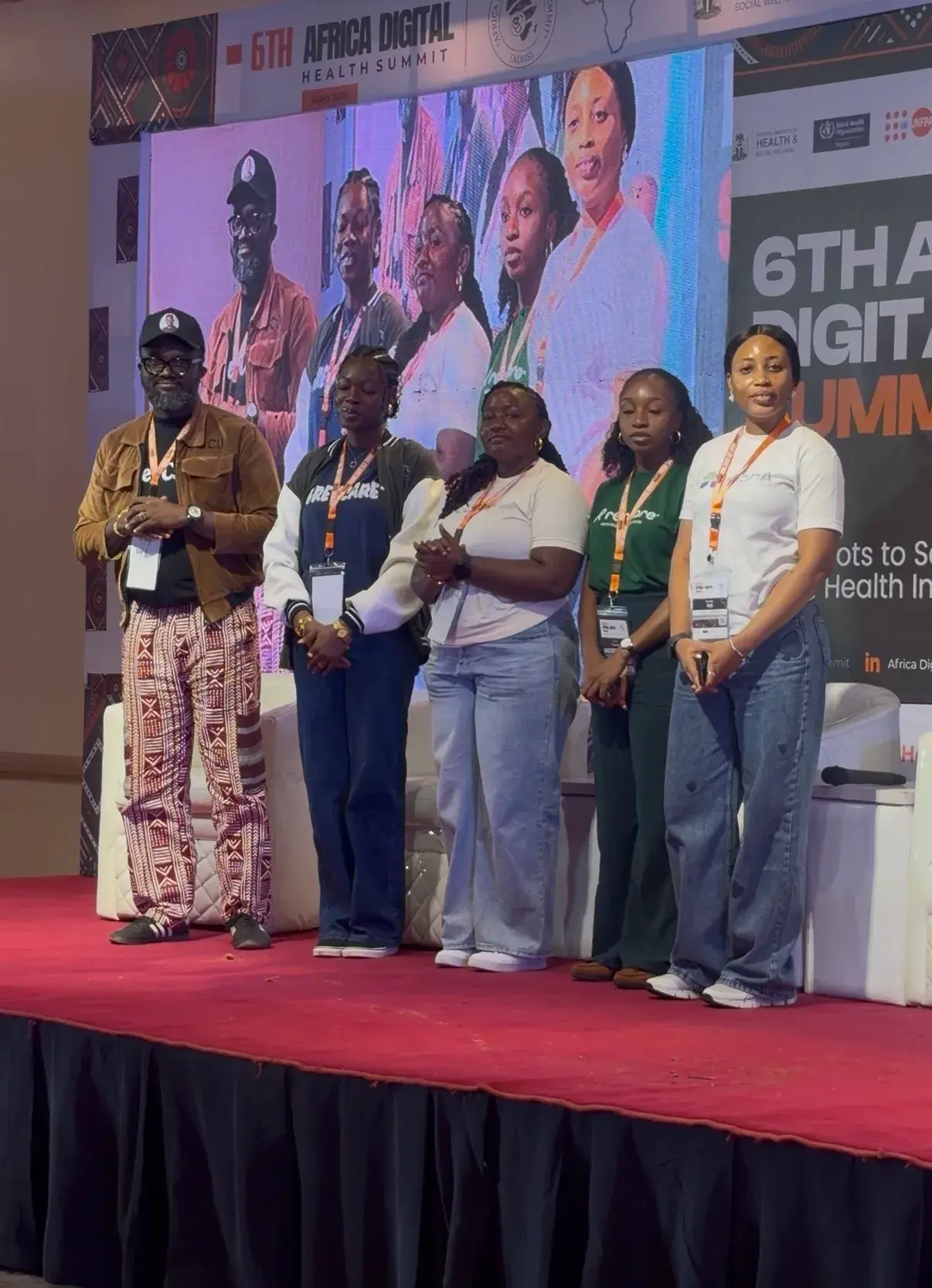 Charity Orji delivering AISHA's winning pitch at the 6th Africa Digital Health Summit